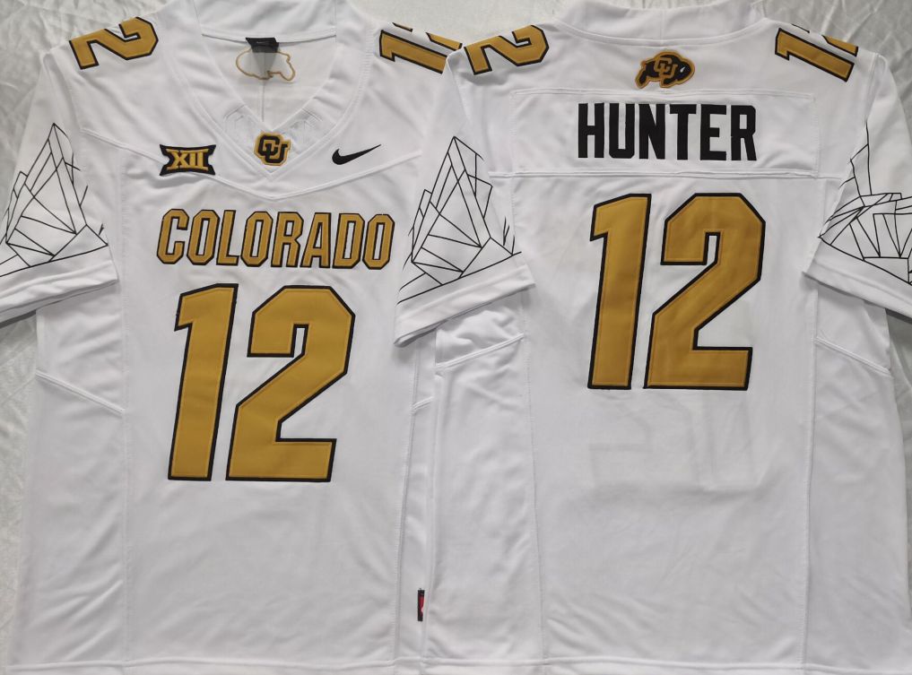 Men Colorado Buffaloes #12 Hunter White 2025 Nike Limited NCAA Jersey style 3->more ncaa teams->NCAA Jersey